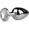 EasyToys: Metal Butt Plug No. 1 with Crystal, small, silver/clear