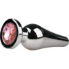EasyToys: Metal Butt Plug No. 11 with Crystal, medium, silver/rosa