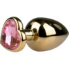 EasyToys: Metal Butt Plug No. 8 with Heart, large, guld/rosa