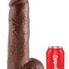 King Cock: Realistic Dildo with Balls, 31 cm, mörk