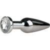 EasyToys: Metal Butt Plug No. 9 with Crystal, silver/clear