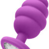 Ouch!: Regular Ribbed Diamond Heart Plug, lila