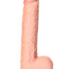 RealRock: Straight Realistic Dildo with Balls, 25.5 cm, ljus