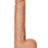 RealRock: Straight Realistic Dildo with Balls, 25.5 cm, ljusbrun