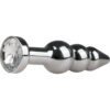 EasyToys: Metal Butt Plug No. 5 with Crystal, silver/clear